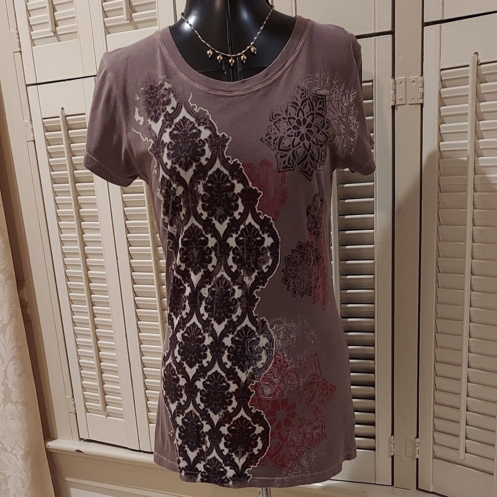 Brown Decorative Long T-shirt Maurice's Size S